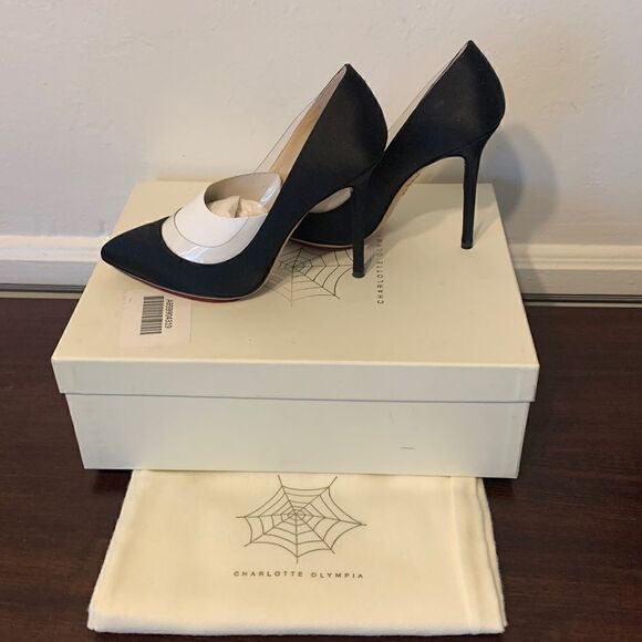 Charlotte Olympiasilk satin party heels size 65 new in box
